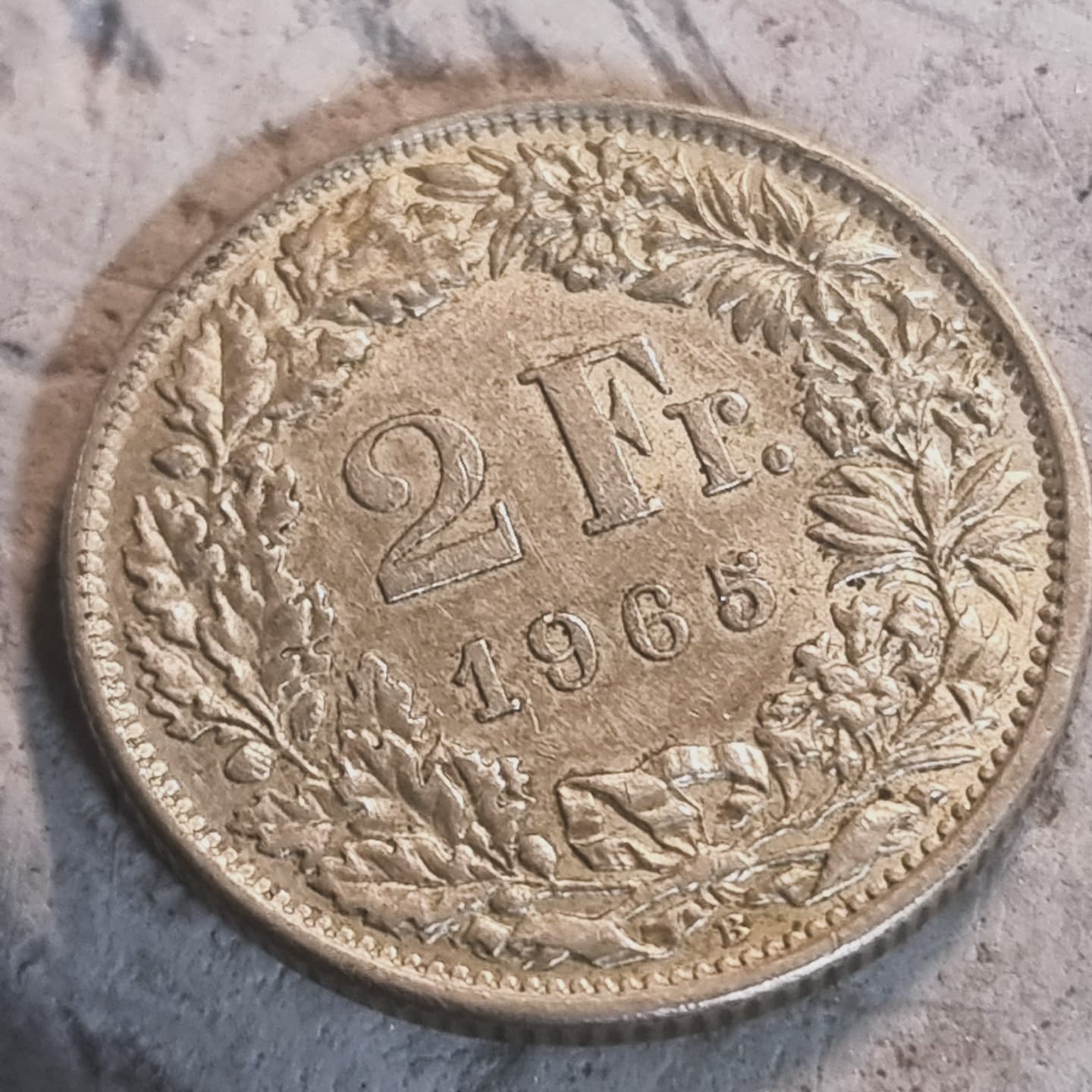 Myntring 2FR Sveits 1965 Sølv